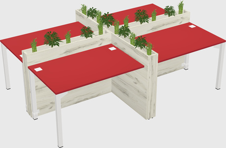 Rectangular shared desk