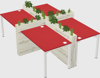 Rectangular shared desk