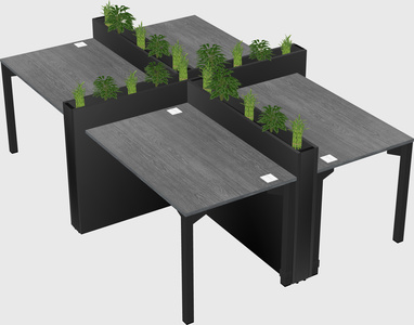 Rectangular shared desk