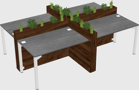 Rectangular shared desk