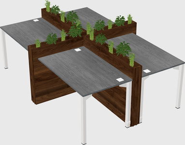 Rectangular shared desk