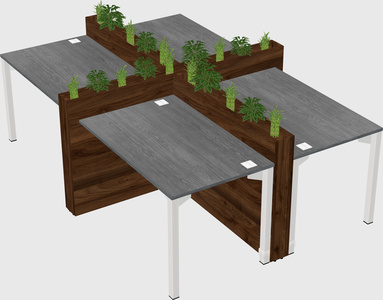 Rectangular shared desk