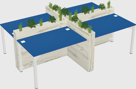 Rectangular shared desk