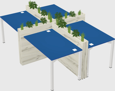 Rectangular shared desk