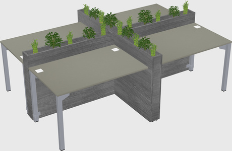 Rectangular shared desk