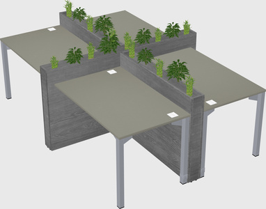 Rectangular shared desk