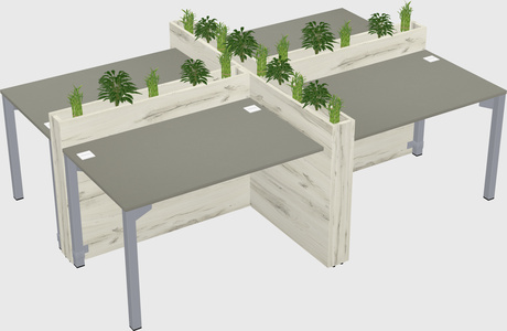 Rectangular shared desk