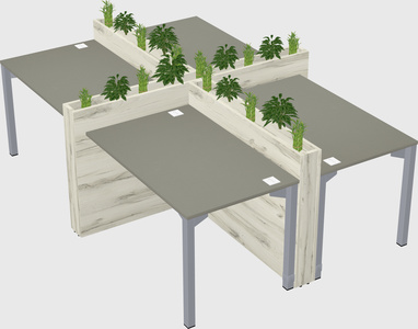Rectangular shared desk