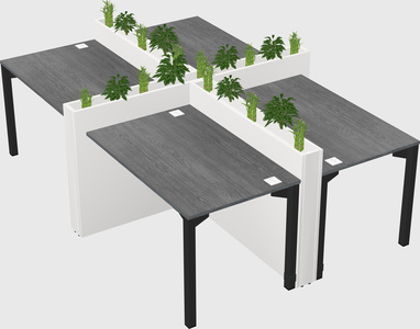 Rectangular shared desk
