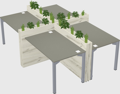 Rectangular shared desk