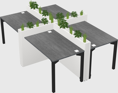 Rectangular shared desk