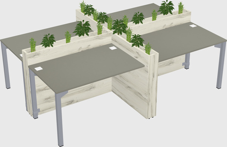 Rectangular shared desk