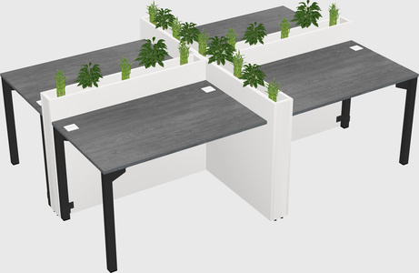 Rectangular shared desk