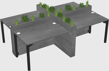 Rectangular shared desk