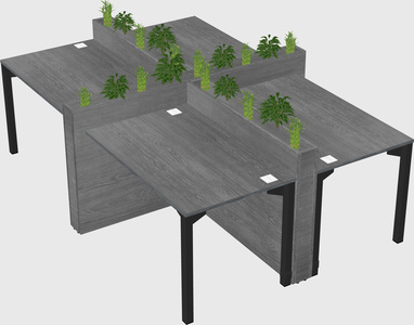 Rectangular shared desk