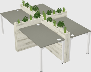 Rectangular shared desk