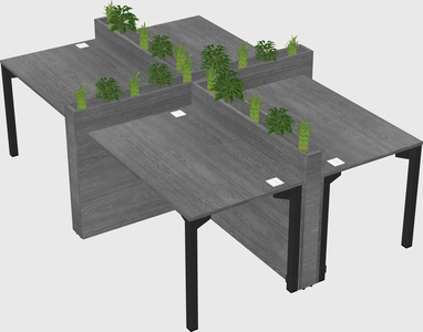 Rectangular shared desk