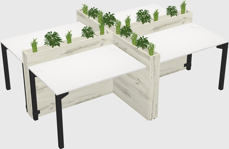 Rectangular shared desk