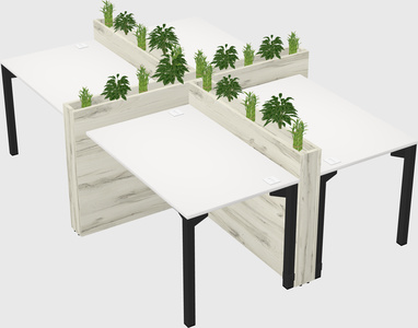 Rectangular shared desk