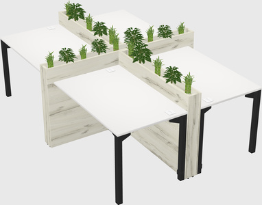 Rectangular shared desk