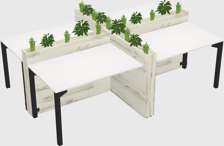 Rectangular shared desk