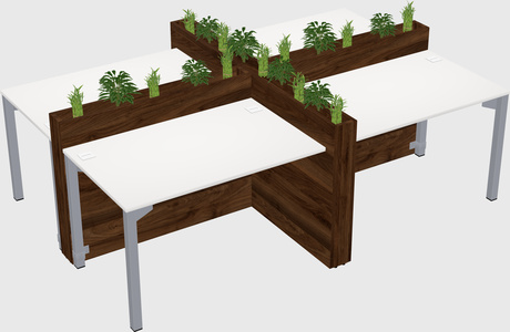 Rectangular shared desk