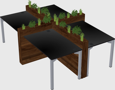 Rectangular shared desk