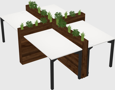 Rectangular shared desk