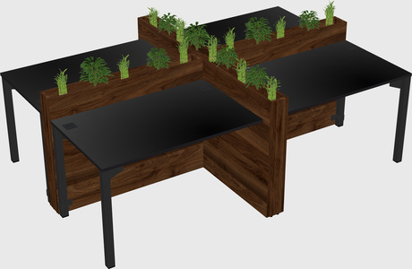 Rectangular shared desk