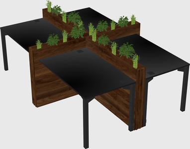 Rectangular shared desk