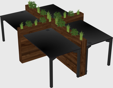 Rectangular shared desk