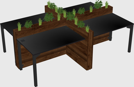 Rectangular shared desk
