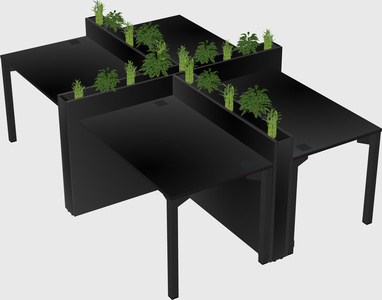 Rectangular shared desk