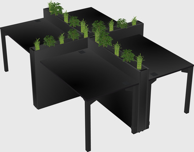Rectangular shared desk