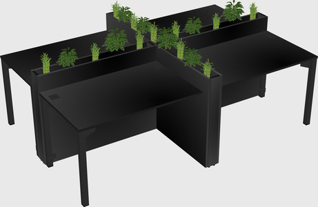 Rectangular shared desk