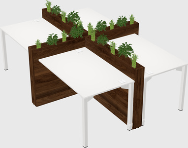 Rectangular shared desk