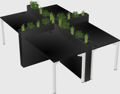 Rectangular shared desk
