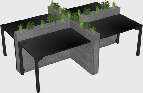 Rectangular shared desk