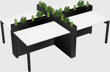 Rectangular shared desk