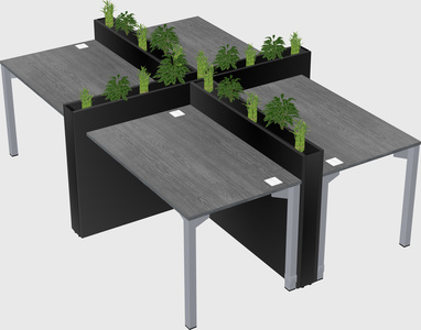 Rectangular shared desk