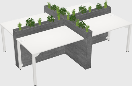 Rectangular shared desk
