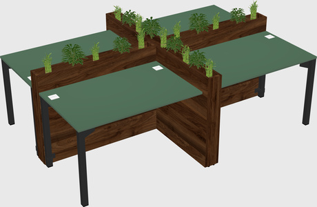 Rectangular shared desk