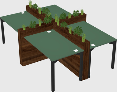 Rectangular shared desk