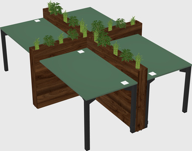 Rectangular shared desk