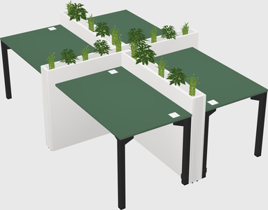 Rectangular shared desk