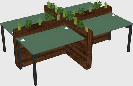 Rectangular shared desk