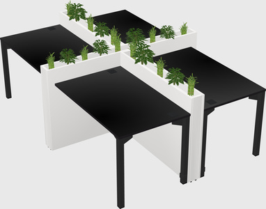 Rectangular shared desk