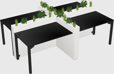 Rectangular shared desk