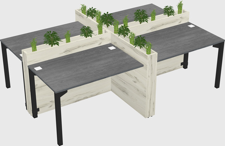 Rectangular shared desk