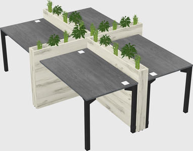Rectangular shared desk